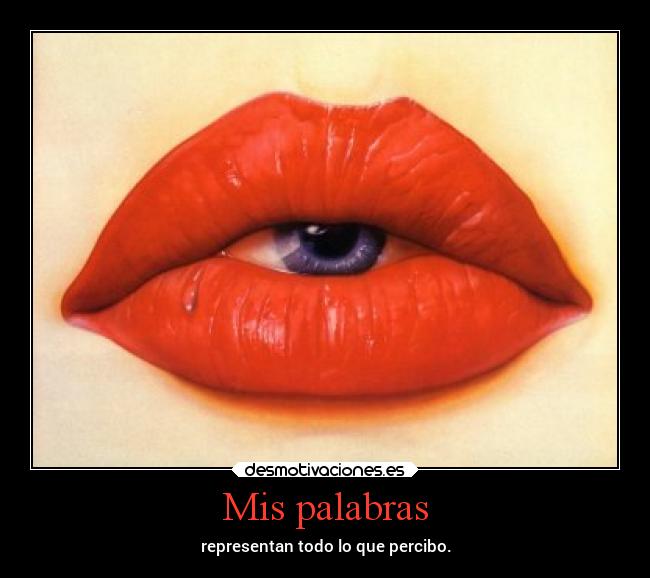 Mis palabras - representan todo lo que percibo.