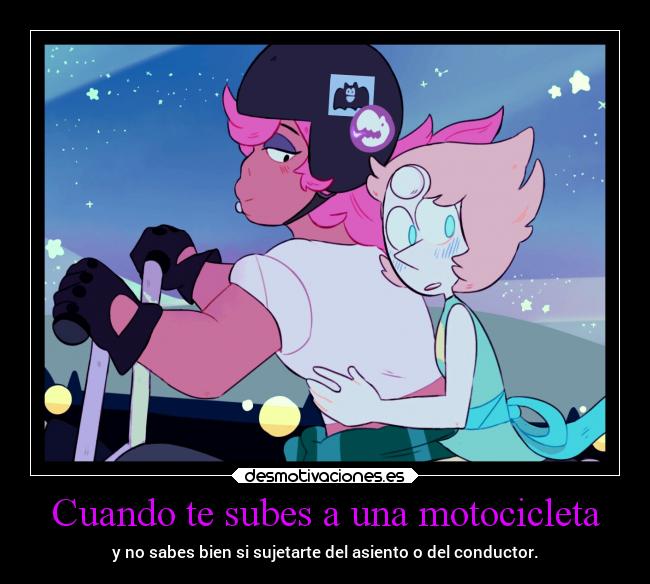 carteles verano motocicleta verguenzas steven universe perla desmotivaciones