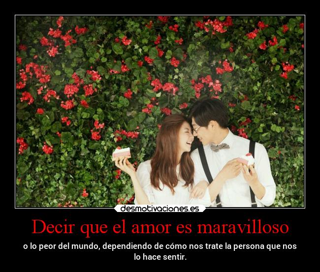 Decir que el amor es maravilloso - 