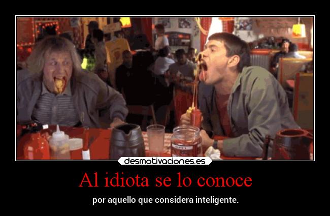 Al idiota se lo conoce - por aquello que considera inteligente.