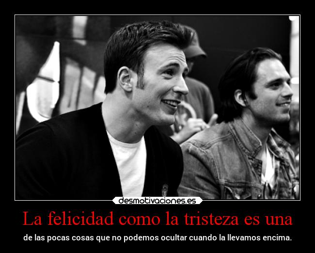 La felicidad como la tristeza es una - 