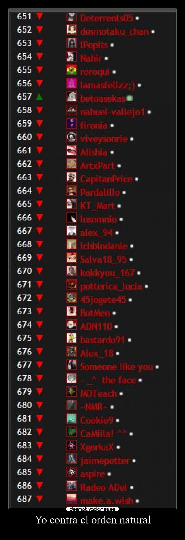 Yo contra el orden natural - 