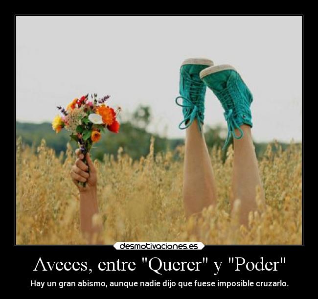 Aveces, entre Querer y Poder - Hay un gran abismo, aunque nadie dijo que fuese imposible cruzarlo.