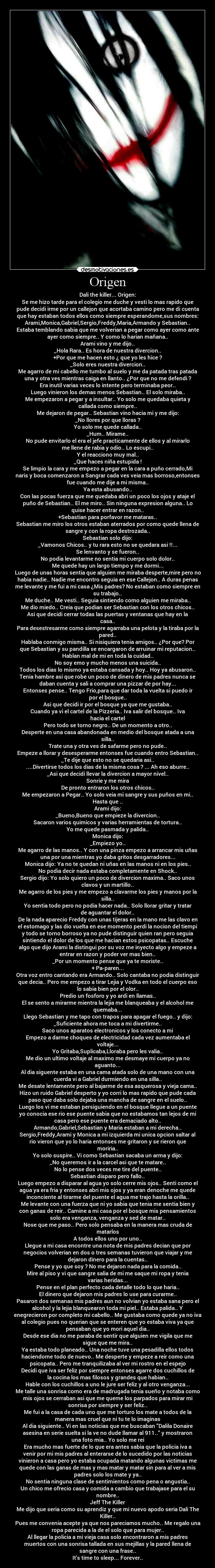 carteles muerte origen dali the killer creepypasta desmotivaciones