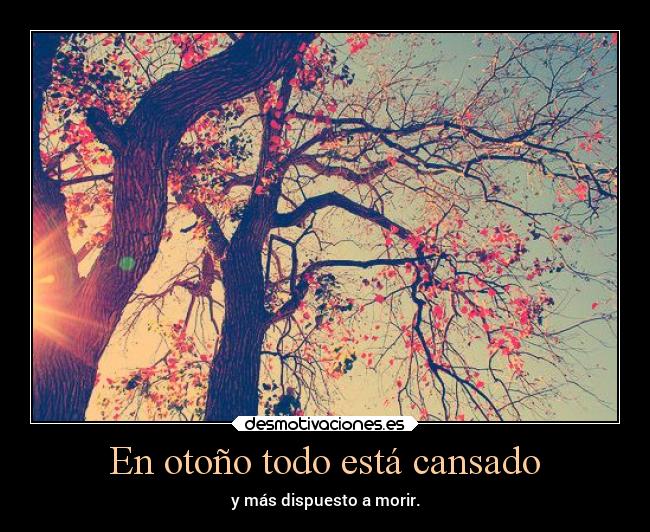 En otoño todo está cansado - y más dispuesto a morir.