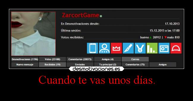 Cuando te vas unos días. -