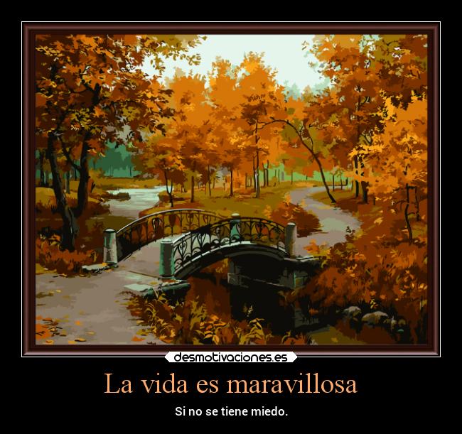 La vida es maravillosa - Si no se tiene miedo.