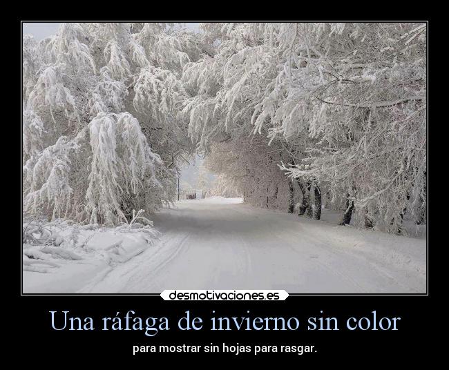 Una ráfaga de invierno sin color -