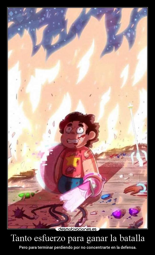 Tanto esfuerzo para ganar la batalla - Pero para terminar perdiendo por no concentrarte en la defensa.