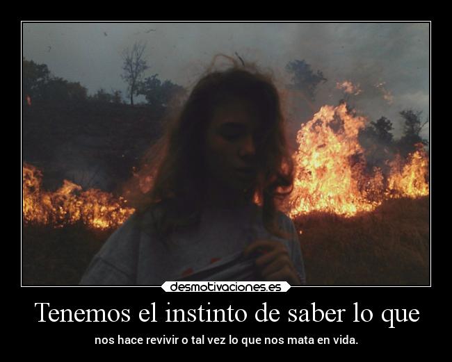 Tenemos el instinto de saber lo que - 