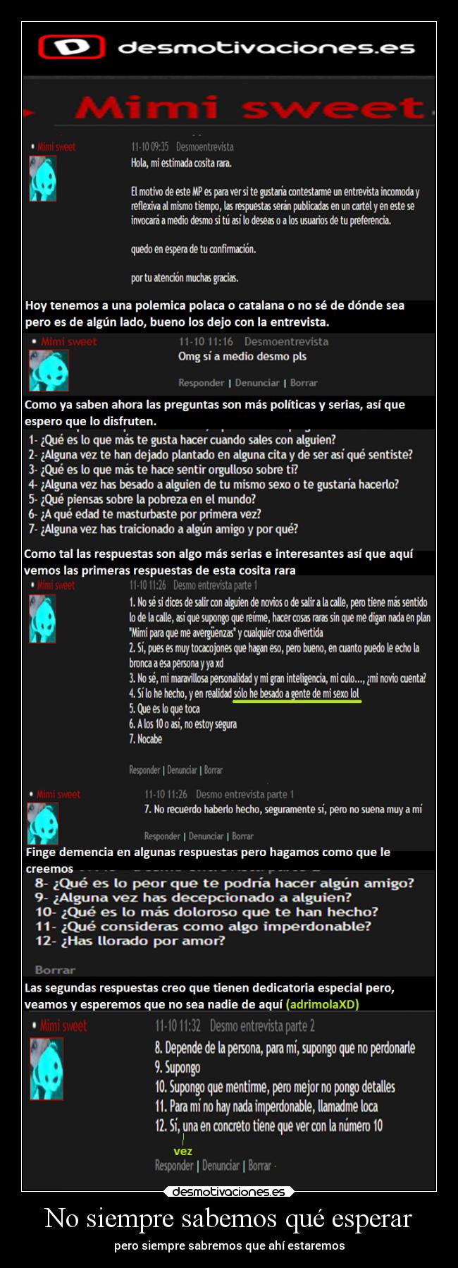 No siempre sabemos qué esperar - 