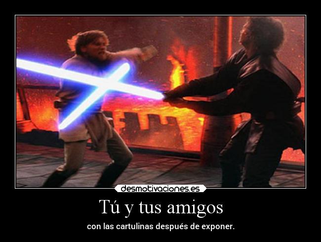 Tú y tus amigos - con las cartulinas después de exponer.