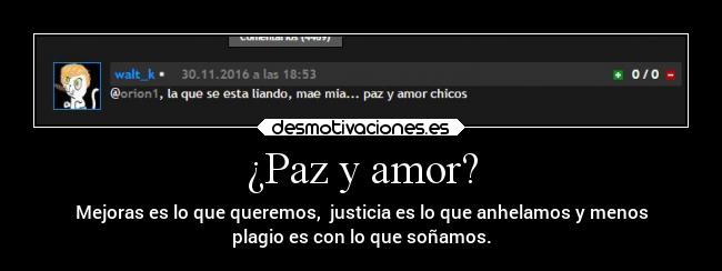 ¿Paz y amor? -