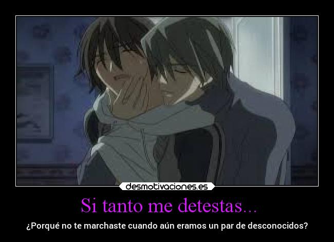 Si tanto me detestas... - ¿Porqué no te marchaste cuando aún eramos un par de desconocidos?