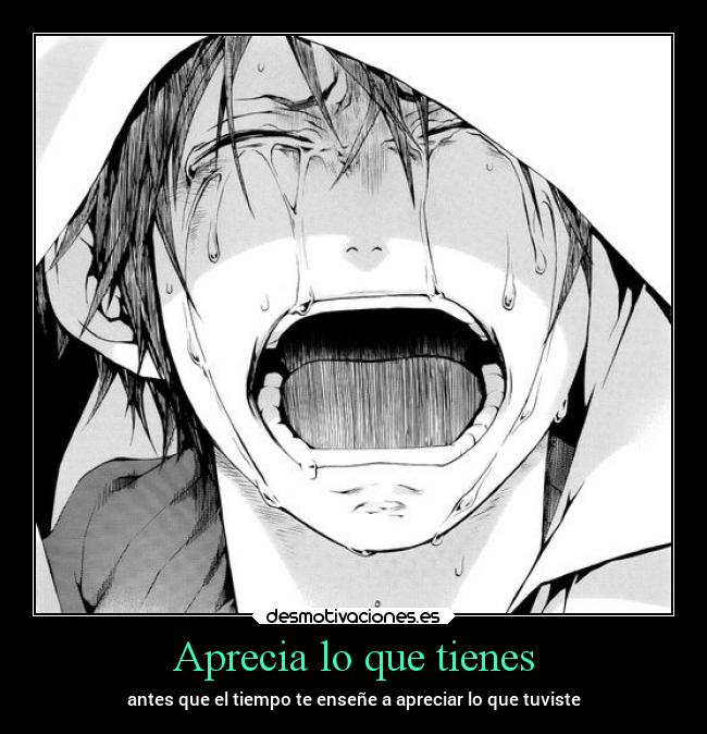 Aprecia lo que tienes - antes que el tiempo te enseñe a apreciar lo que tuviste