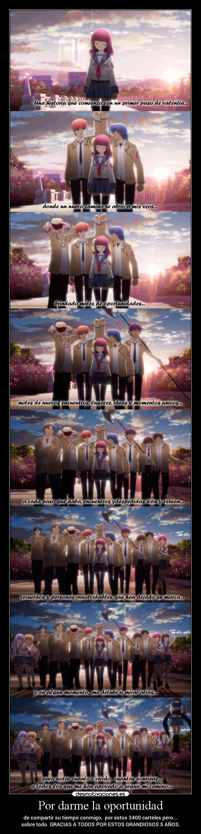 carteles anime desmoaniversario oportunidad brindar raptorhunters erosekai desmotivaciones