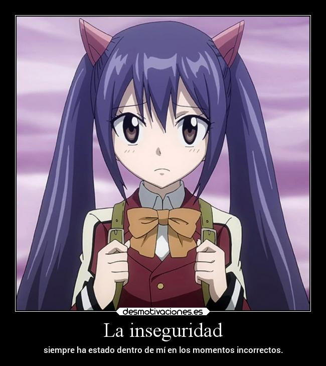 carteles anime fairytail wendymarvell doniisback inseguridad doni desmotivaciones