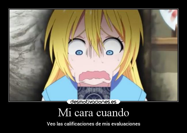 Mi cara cuando - Veo las calificaciones de mis evaluaciones
