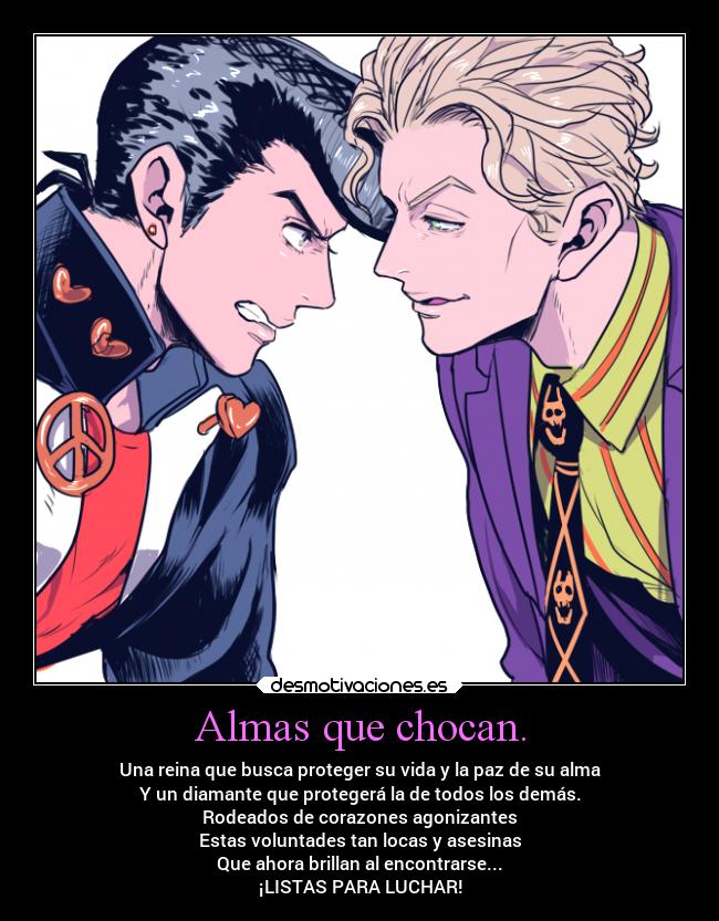 carteles anime jojo bizarre adventure diamond unbreakable josuke higashikata kira yoshikage desmotivaciones