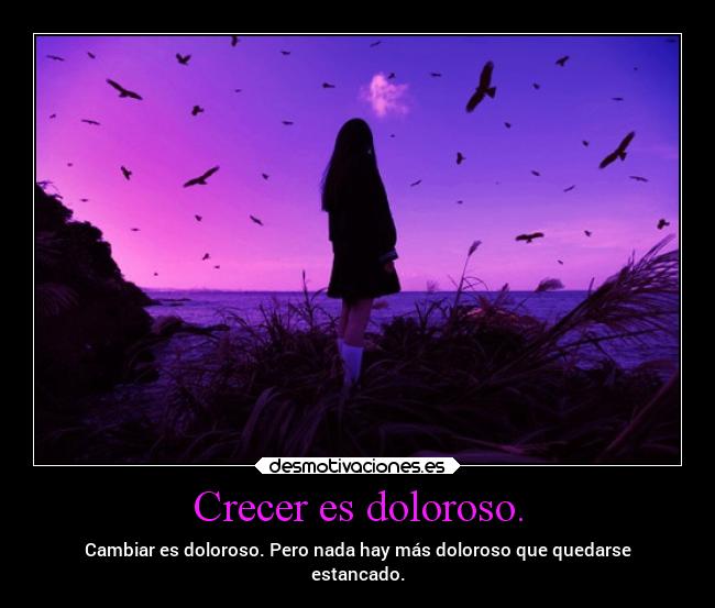 Crecer es doloroso. - Cambiar es doloroso. Pero nada hay más doloroso que quedarse
estancado.