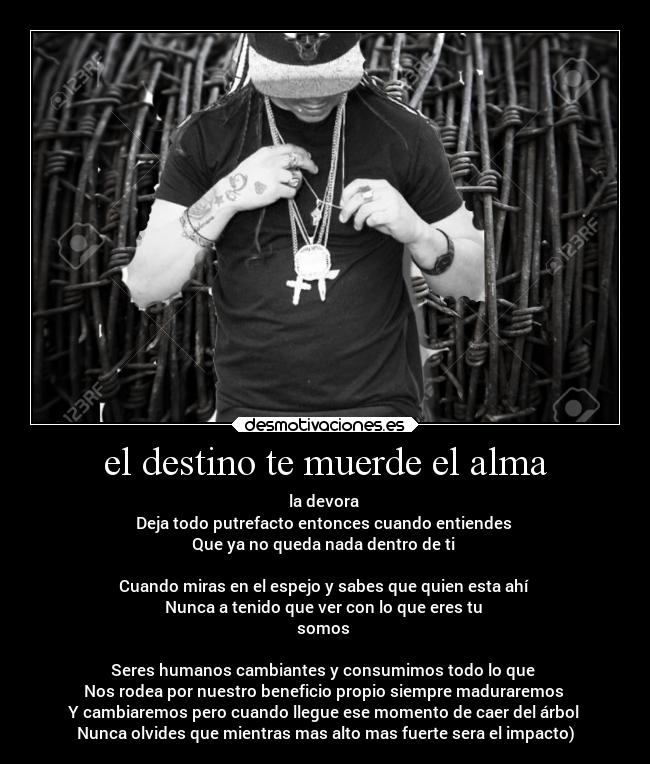 carteles destino alma musica destino alma cambiar morder entender caida jojomcdodd ninoemo mirar espejo desmotivaciones