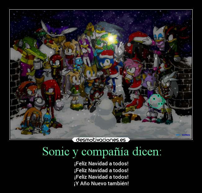 carteles navidad sonic tails knuckles amy cream rouge shadow shade tikal vector espio etcetera draconequus49 desmotivaciones