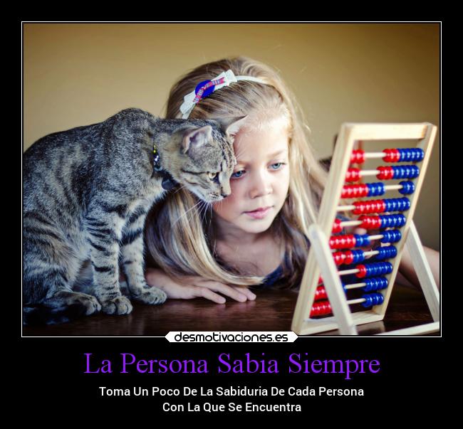 La Persona Sabia Siempre - Toma Un Poco De La Sabiduria De Cada Persona
Con La Que Se Encuentra