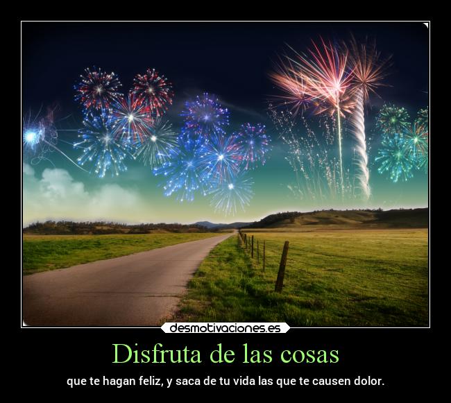 Disfruta de las cosas -