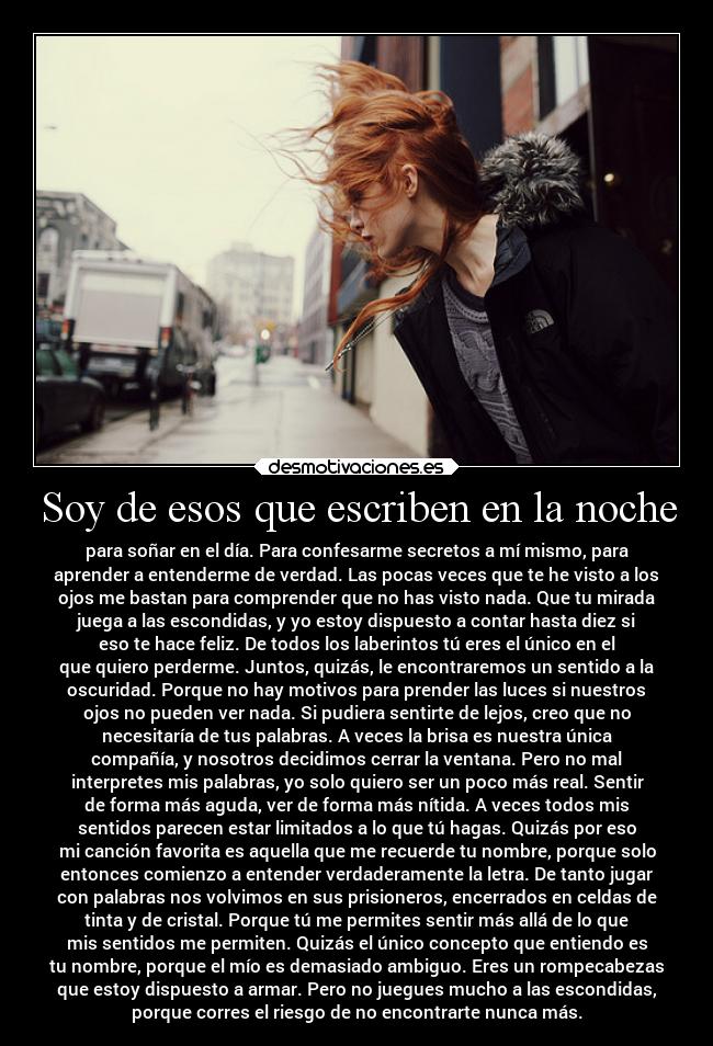 Soy de esos que escriben en la noche - 