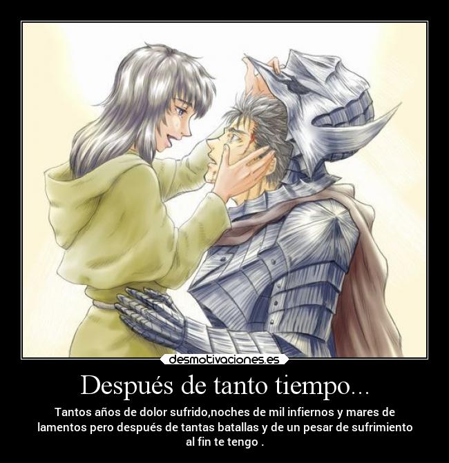 carteles anime amor destino berserk tiempo gatsu kiaska desmotivaciones