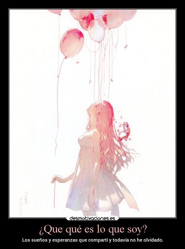 ¿Que qué es lo que soy? - Los sueños y esperanzas que compartí y todavía no he olvidado.
