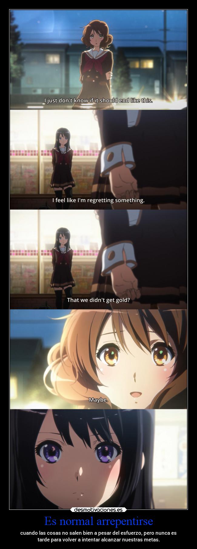 carteles anime erosekai hibike euphonium gotian harukaze kumiko reina desmotivaciones