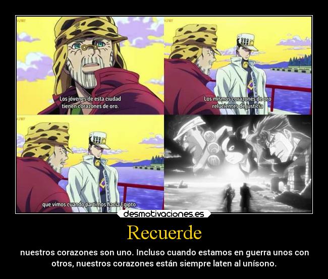 carteles anime jojo jojosbizarreadventure jotaro kujo joseph joestar avdul iggy kakyoin desmotivaciones