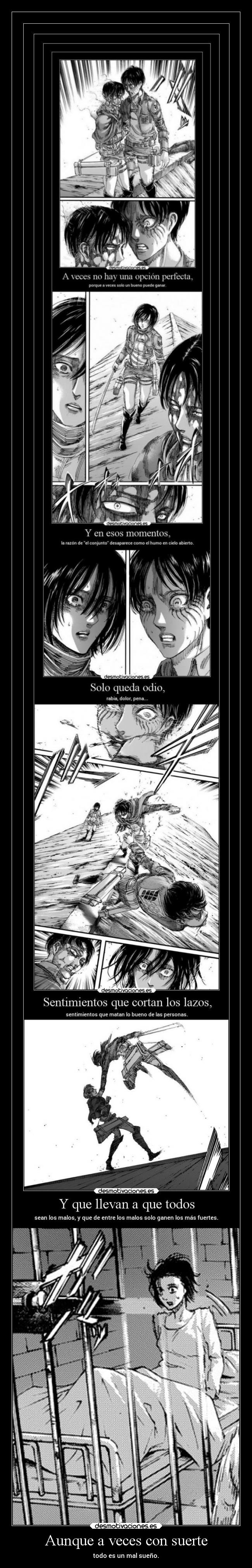 carteles anime vida mundo humor risa epicanime raptorhunters harukaze erosekai shingekinokyojin mikasa eren desmotivaciones