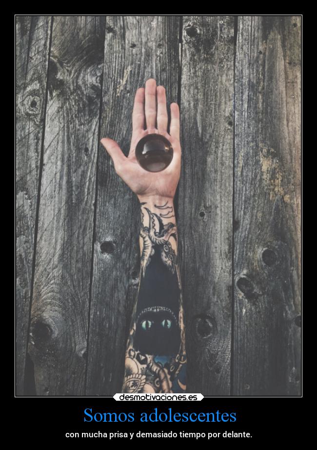Somos adolescentes - con mucha prisa y demasiado tiempo por delante.
