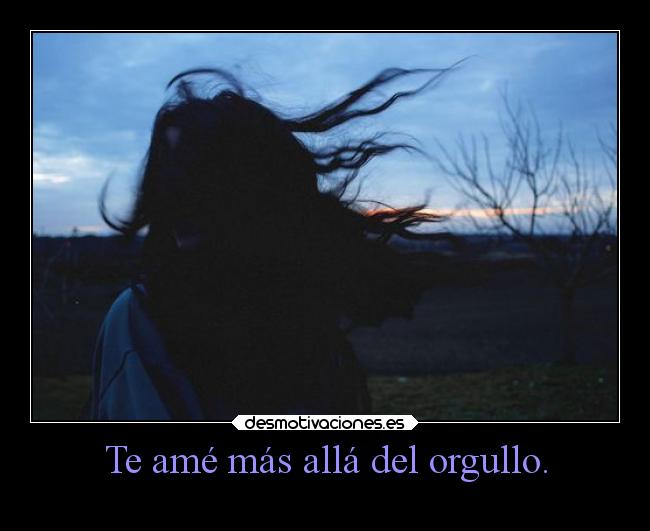 Te amé más allá del orgullo. -