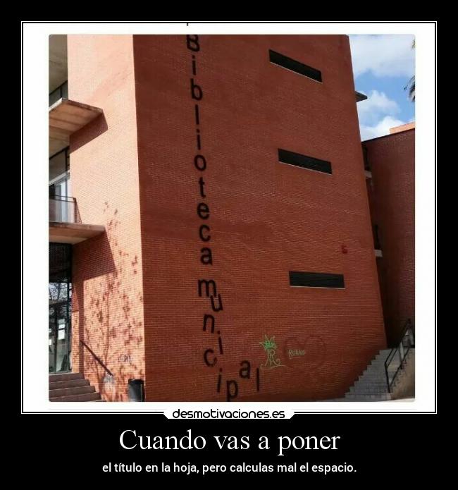 Cuando vas a poner - 