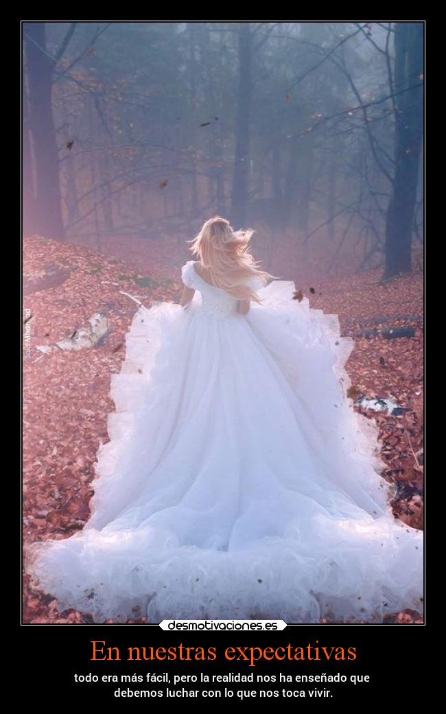 En nuestras expectativas - todo era más fácil, pero la realidad nos ha enseñado que 
debemos luchar con lo que nos toca vivir.