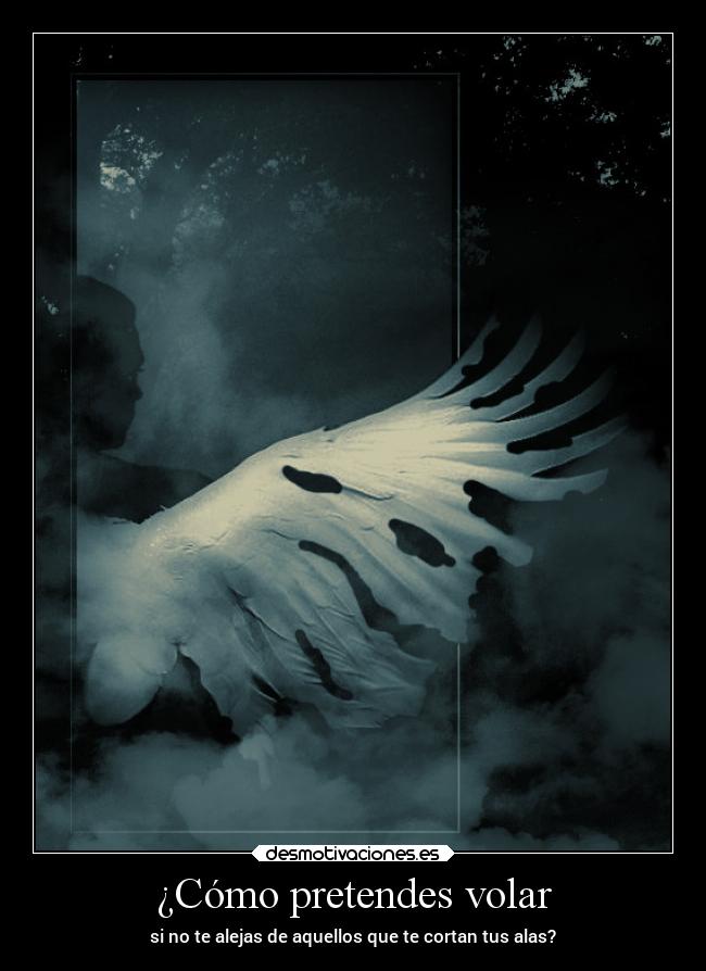 ¿Cómo pretendes volar - si no te alejas de aquellos que te cortan tus alas?