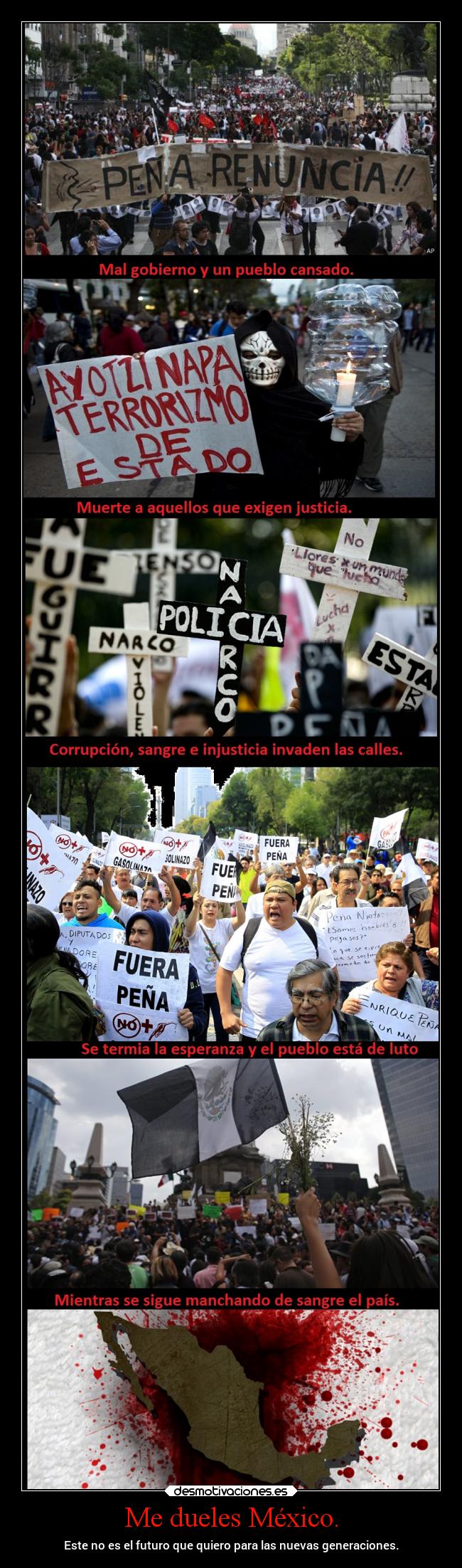 carteles mexico vida dolor politica sangre pueblo armas desmotivaciones