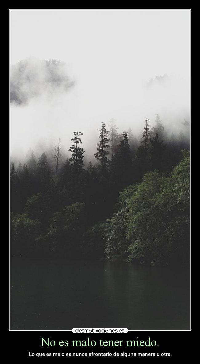 No es malo tener miedo. - 