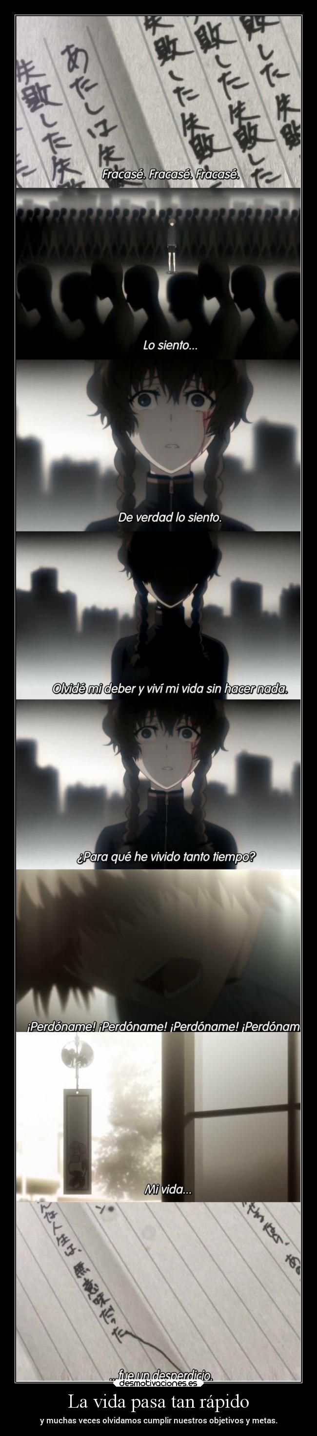 carteles vida anime vida metas objetivos doniisback doni desmotivaciones