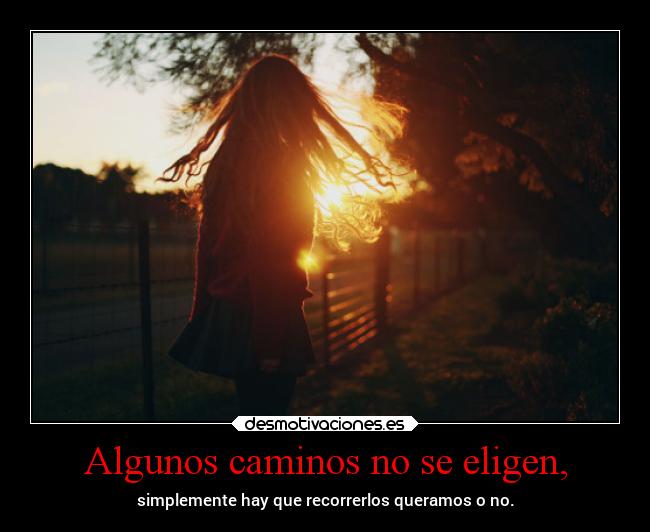 Algunos caminos no se eligen, -