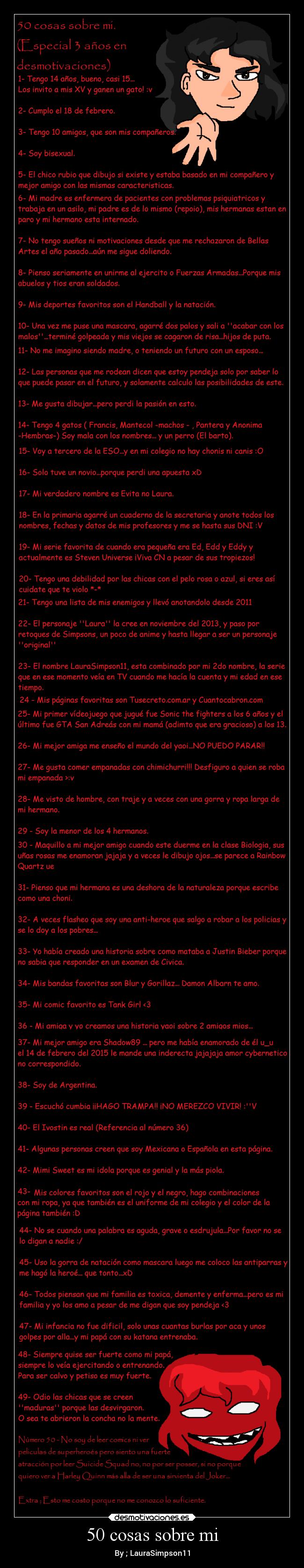 50 cosas sobre mi - By ; LauraSimpson11