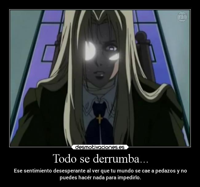 carteles anime alucard hellsing sir integra desmotivaciones