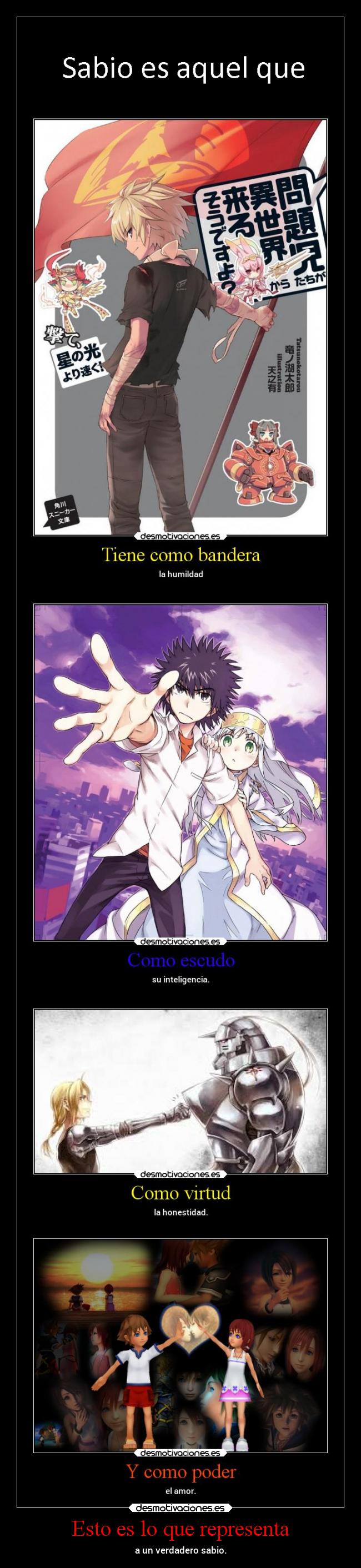 carteles anime amor videojuegos izayoi touma edwardelric sora danieldats desmotivaciones