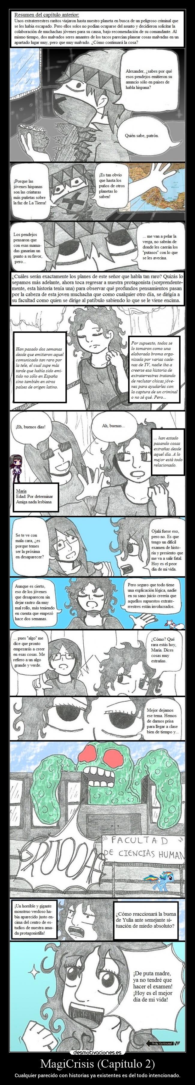 carteles anime extraterrestrial magical nonsense 556 magicrisis capitulo2 desmotivaciones
