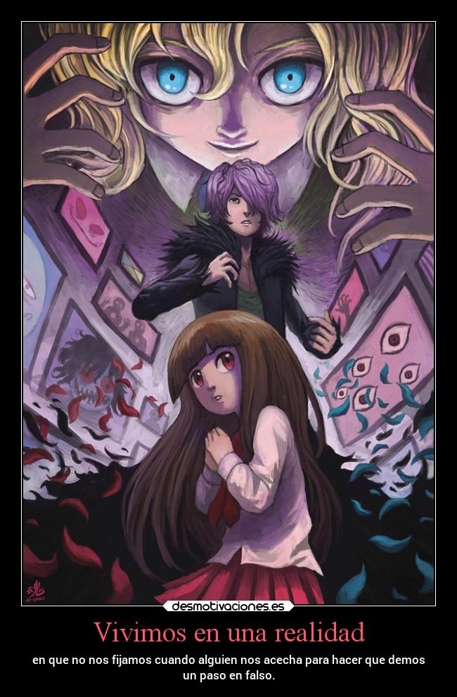 carteles anime game juego fanart ibgame garry mary realidad camino vivir acechar desmotivaciones