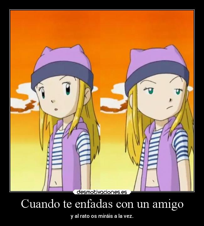 carteles anime humor risa amigos cosasquepasan raptorhunters harukaze erosekai digimonfrontier digimon zoe desmotivaciones