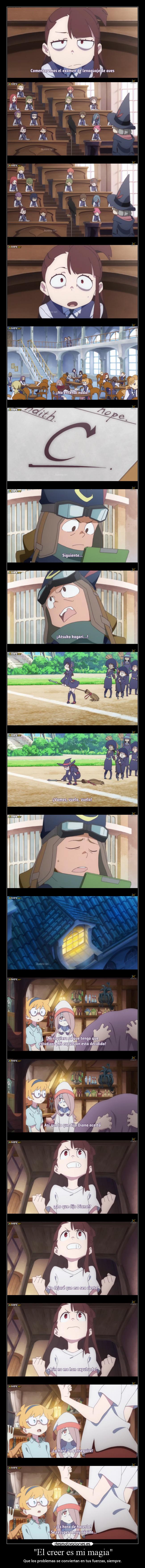 carteles anime littlewitchacademia akko ganbatte nollorare luchar desmotivaciones